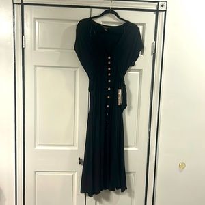 NWT Forever 21 black button up dress